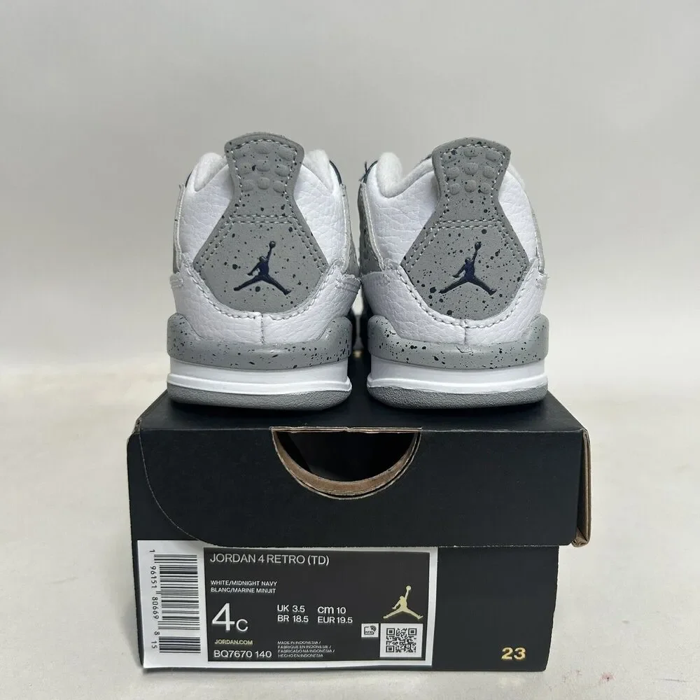 Nike Air Jordan 4 Retro TD “Midnight Navy White” 2024 - Picture 4 of 5